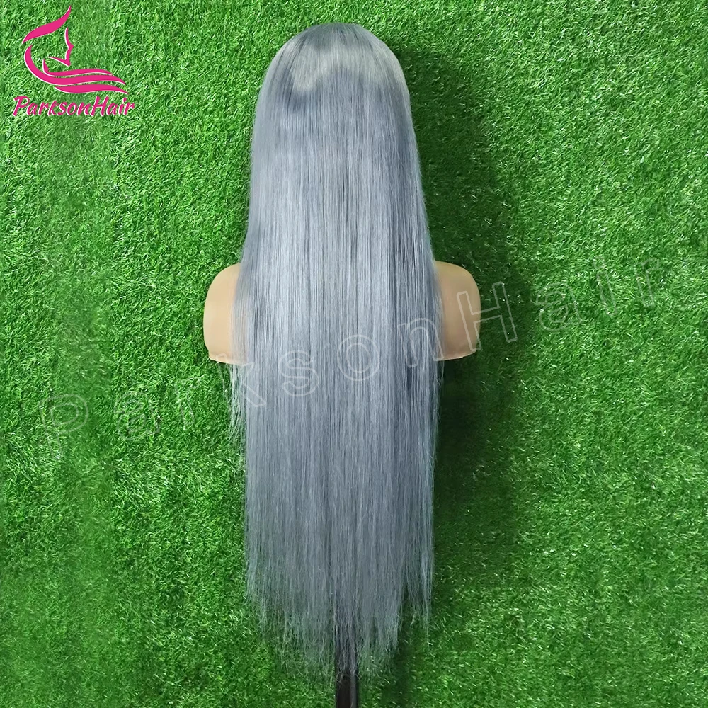 Silver Grey Bone Straight Lace Front Wigs 13x4 13x6 HD Lace Frontal Human Hair Wig Brazilian 613 Colored Hair For Black Women image 5