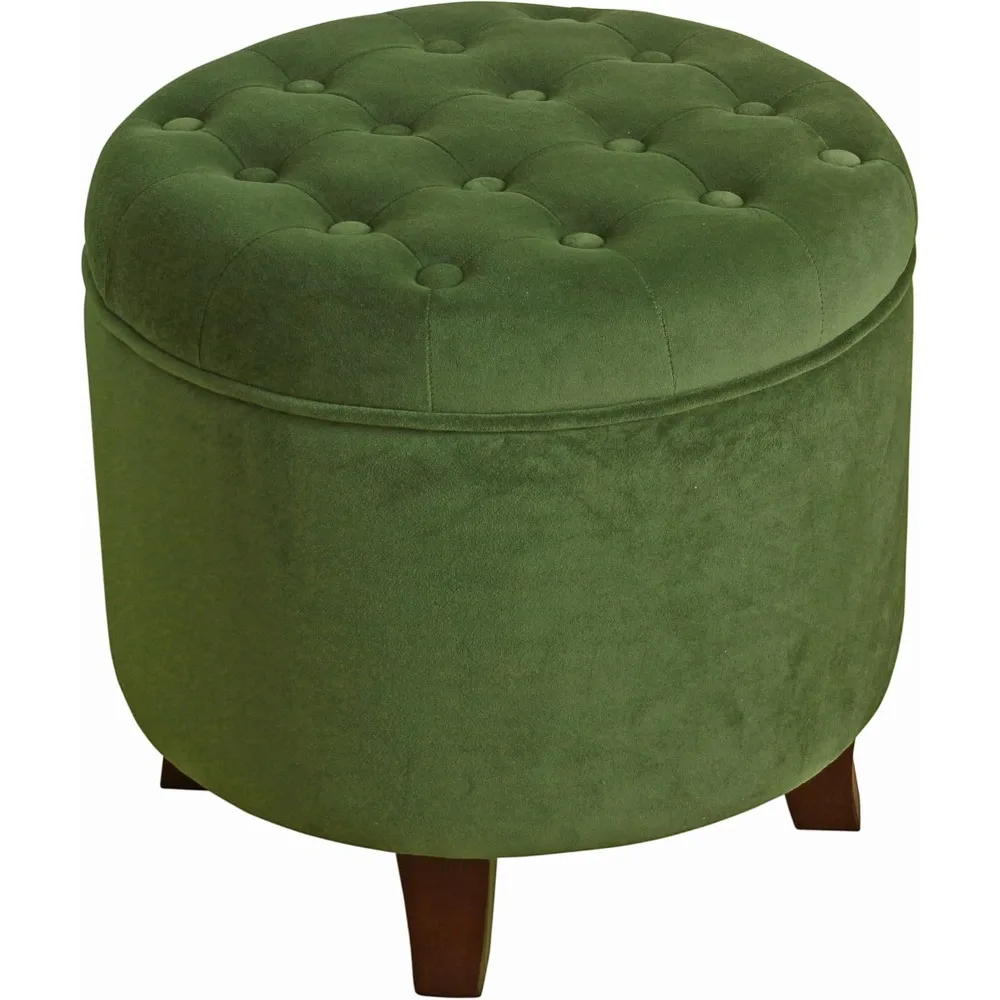 

Stools, Upholstered Round Velvet Tufted Foot Rest Ottoman, for Living Room, Bedroom, Decorative Home Furniture, Foot Rest