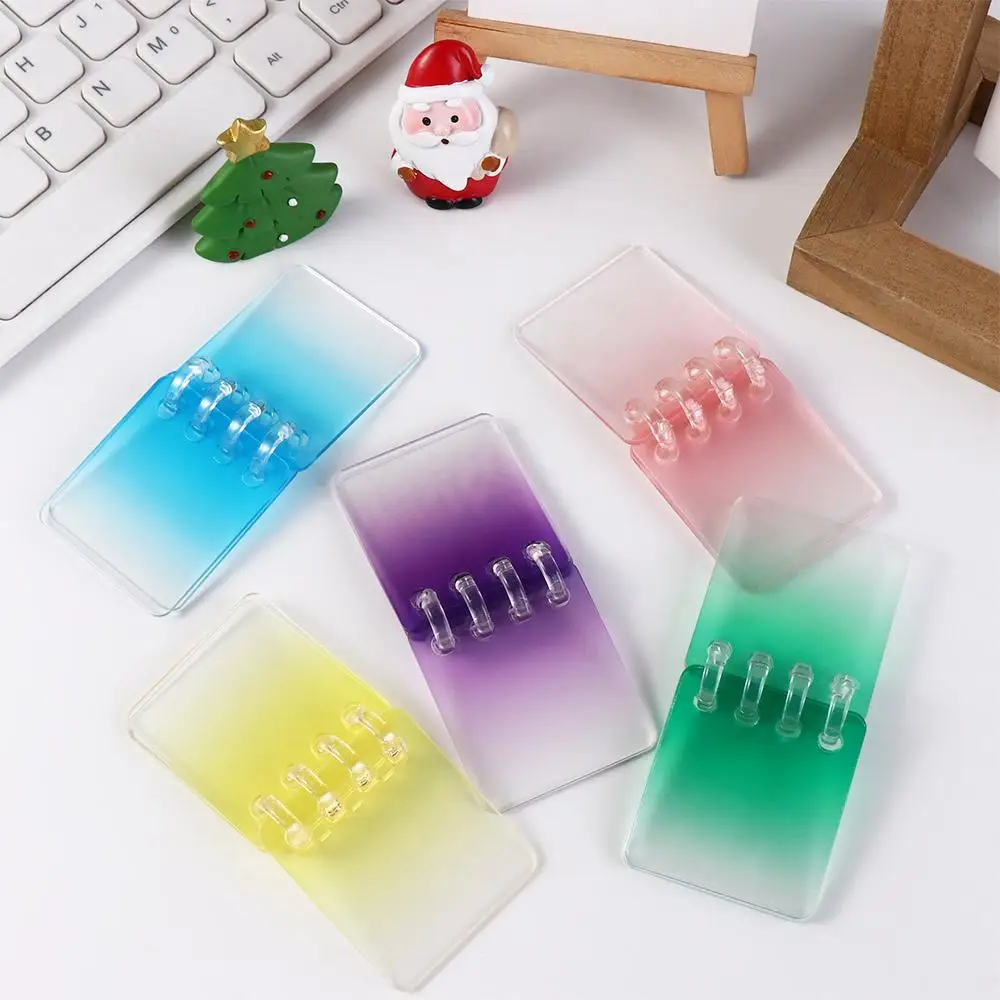 Goo Plate DIY Keychain Making Kit Transparent Creative DIY Keyring Acrylic Gradient Color DIY Acrylic Card Book Children's