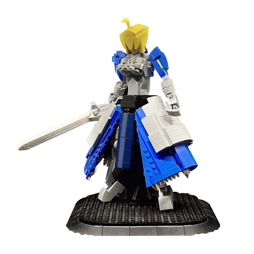 

MOC Fate/stay Night Sabre, модель строительного блока, игра, фигурка, волшебный рыцарь, легендарный герой, воин, кирпичная игрушка, подарок для взрослых
