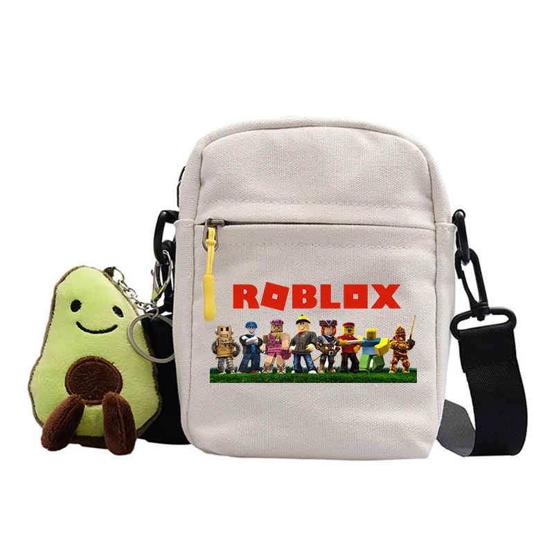 Gorąca torba na ramię Roblox gra dla dzieci torby Anime figurki Crossbody Boy Girl Kawaii płócienne kwadratowe Messager kobiety mężczyźni podróżni