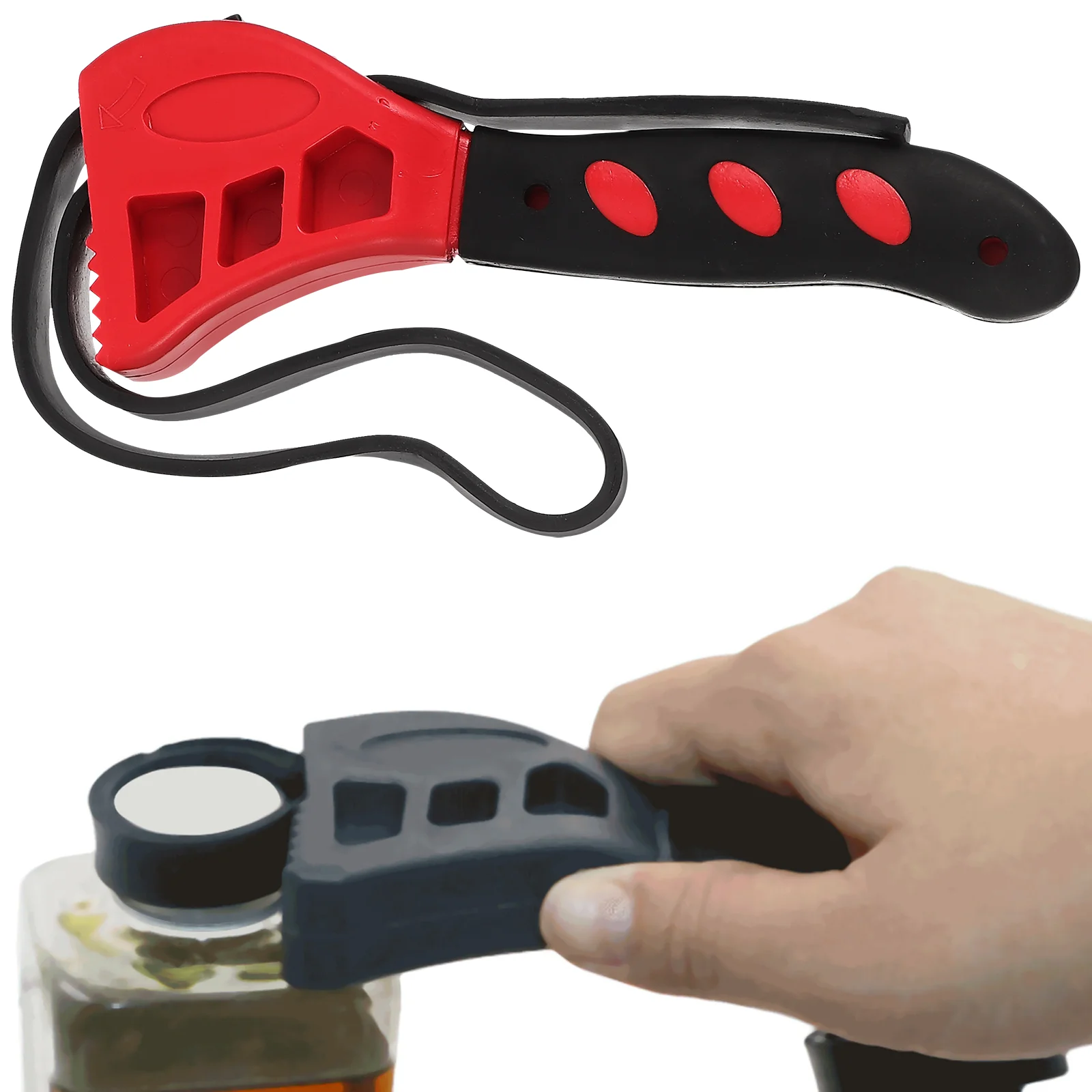 2pcs Rubber Strap Wrench Bottle Opener 8 6 Lengths Universal Fit Easy Handling Compact for Tight Spaces Ideal for Auto