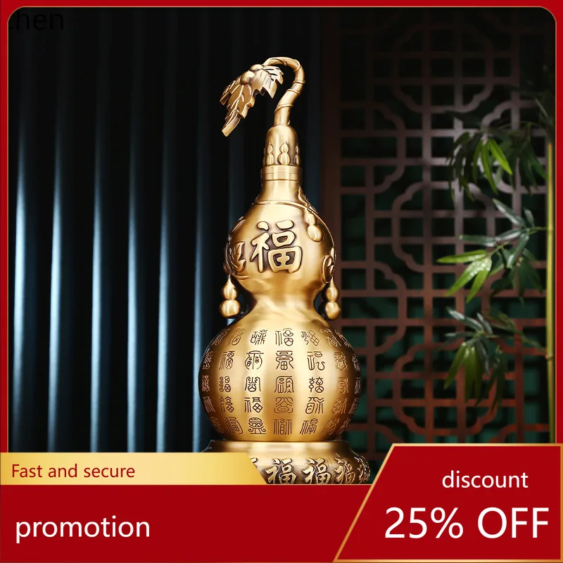 

HXL Purple Copper Auspicious Gourd Ornament Home Decor Craft