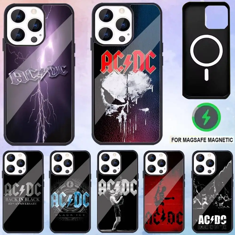 

AC Back In Black DC Phone Case For iPhone17,16,15,14,13,12,11 Plus,Pro Max Magnetic Magsafe Wireless Charging
