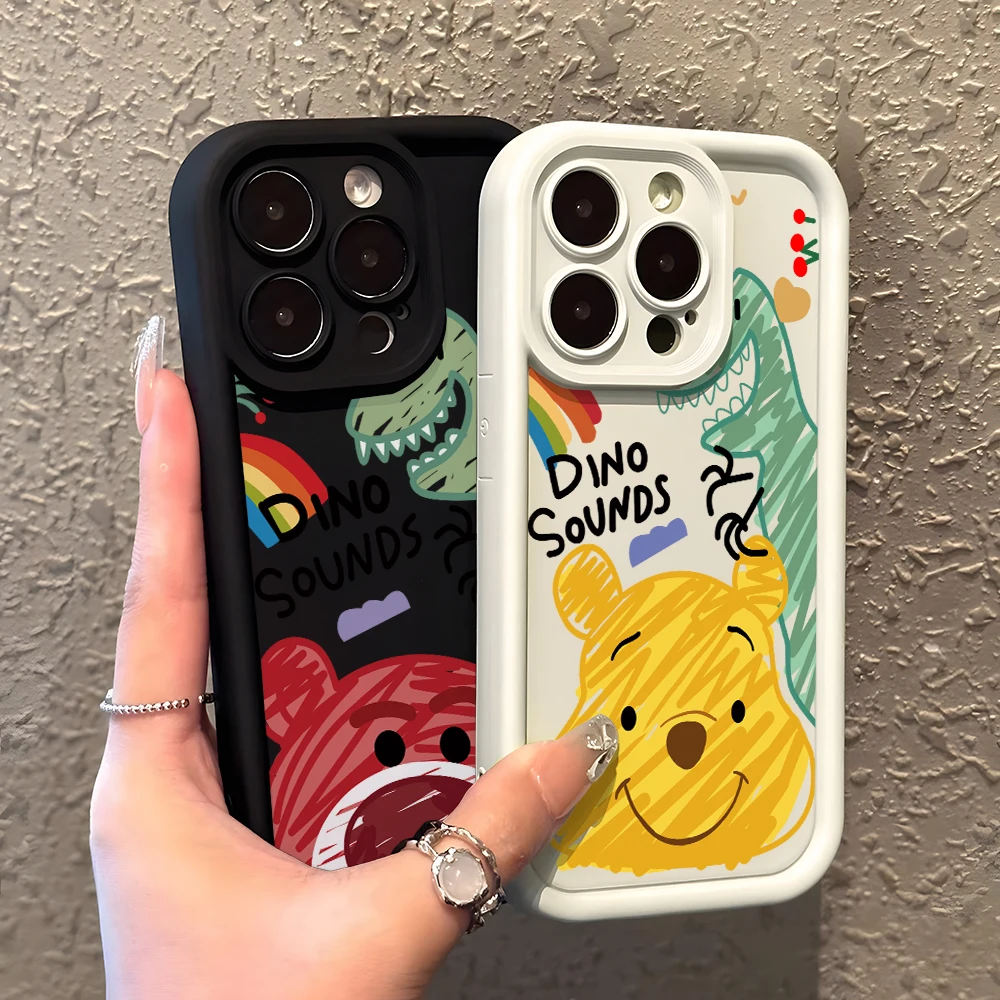 Pooh Bear Phone Case for Oppo Reno 12 11 10 8 7 6 5 4 3 2 Reno12 Reno11 Reno10 Reno8 T Z F Pro Plus 4G 5G Ladder Lens Cover