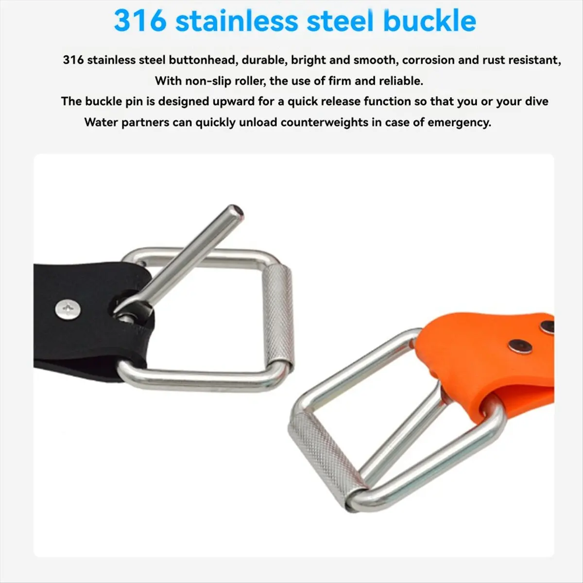 T22C 1.5M Adjustable Scuba Diving Weight Belt with 316 Stainless Steel Buckle Load-Bearing Diving Gear Accessories Red