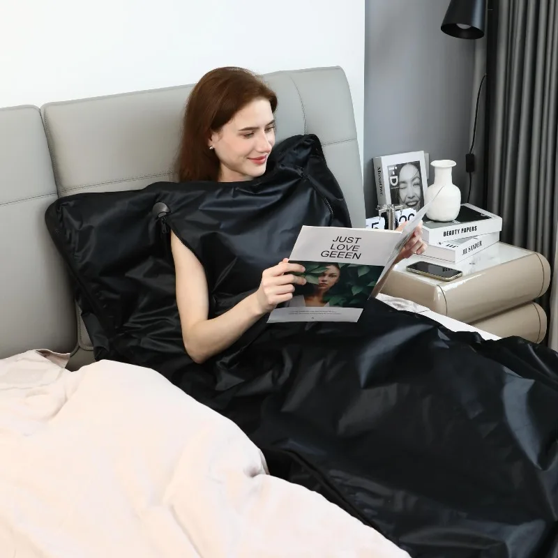 Manta de sauna infrarroja plegable para aliviar el dolor y desintoxicación, promueve la circulación y la relajación, estera de terapia de bienestar para spa en casa