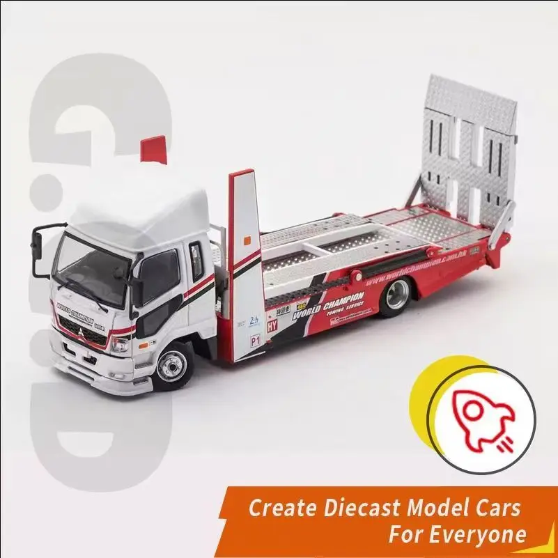 

GCD 1:64 Mitsubishi Fuso double-decker transporter Weichuan trailer painting simulation alloy car model