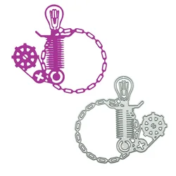 Mechanical Gear Chain Wreath Pattern Metal Cutting Dies For Scrapbooking Decorating Steampunk Clipart Paper Punch Cuts Stencil