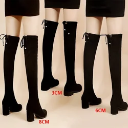 Women's Over The Knee Boots Stretch 2022 Autumn Fashion Female Platform Boot Ladies Sock Shoes Woman Long Boots Square Heel Shoe