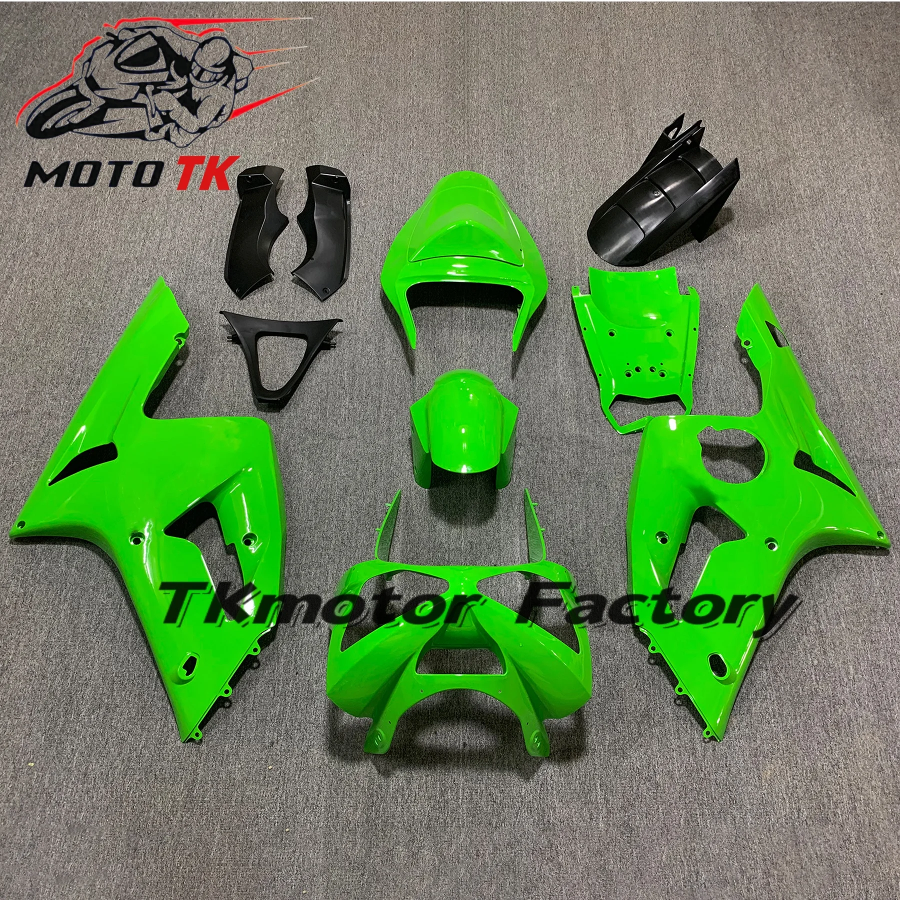 Custom Desig For Kawasaki Ninja ZX-6R 2003 2004 ZX 6R 636 ZX6R 03 04 Full Fairing Kit, ABS Replacement Bodywork Matte Black Gray
