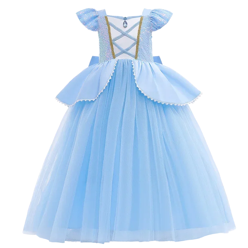 Girls Princess Cosplay Costume Rapunzel Belle Carnival Party Vestidos Halloween Disguise Cinderella Snow White Christmas Costume