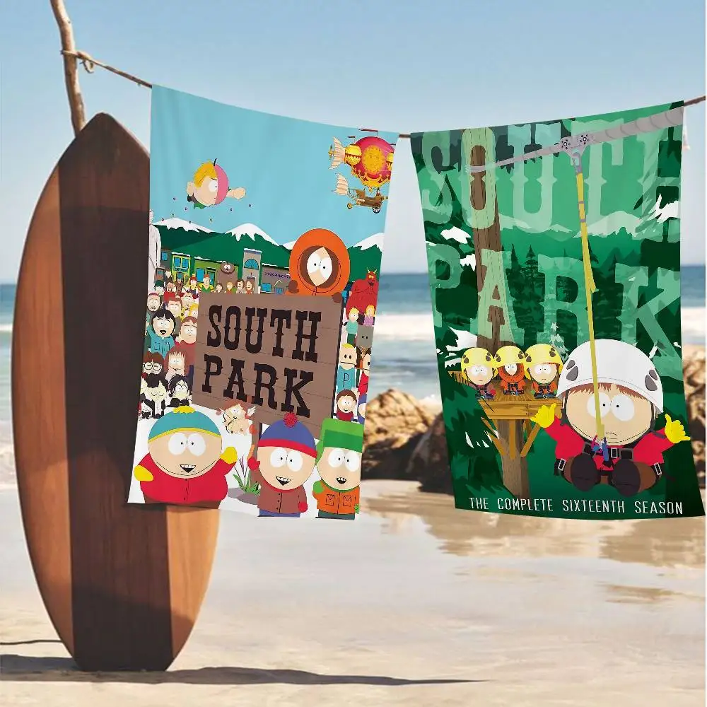 Adult Animation S-South P-Park Microfiber Blanket Quick Drying Beach Towels Oversized Printing Super Absorbent Pool Towel