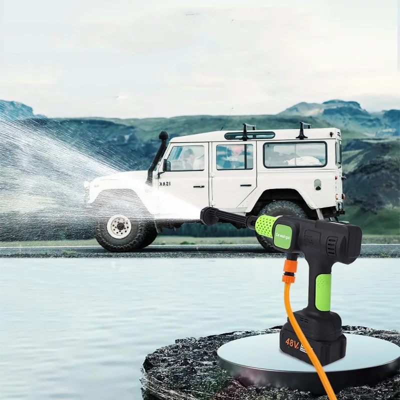 Lithium car washer rechargeable high-pressure car wash water gun wireless high-power car washer home car washer