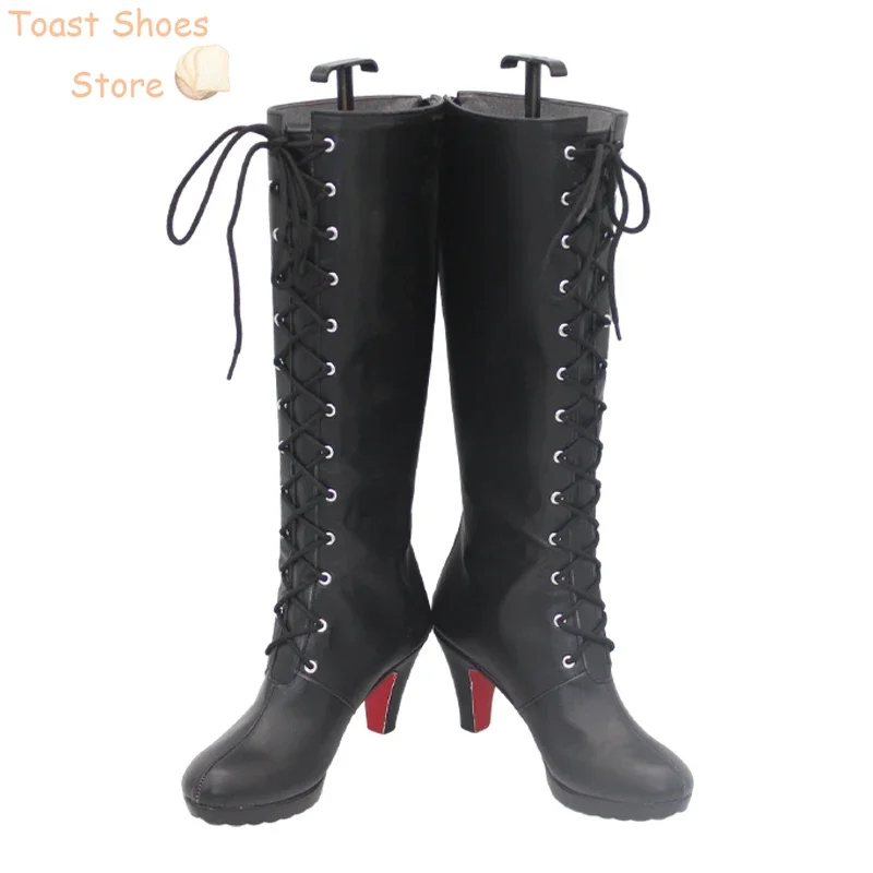 Chaussures de Cosplay Hanuma MakPain, Bottes de Carnaval d'Halloween, Accessoire de Costume en PU, Archive Bleue