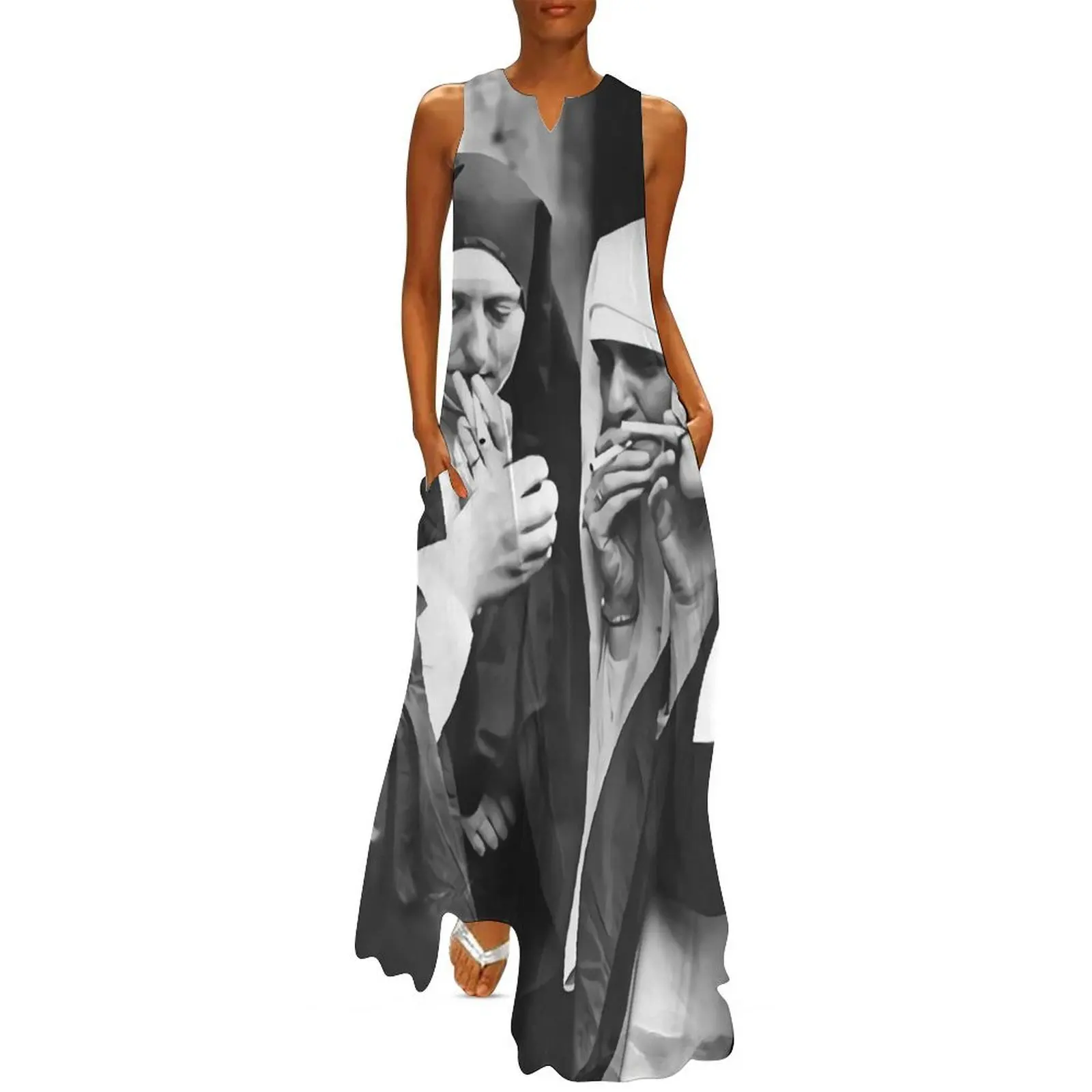 

Nuns Smoking (New High Resolution) Long Dress Party dresses for women birthday dress for women Summer women's clothing
