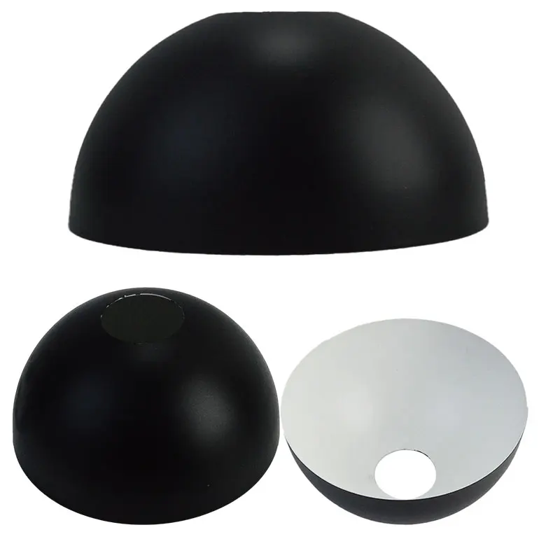 42mm fissaggio foro grande Lameshade lampada da comodino accessori per l\'illuminazione tavolo da parete nero mezzo cerchio faretto ombra appesa