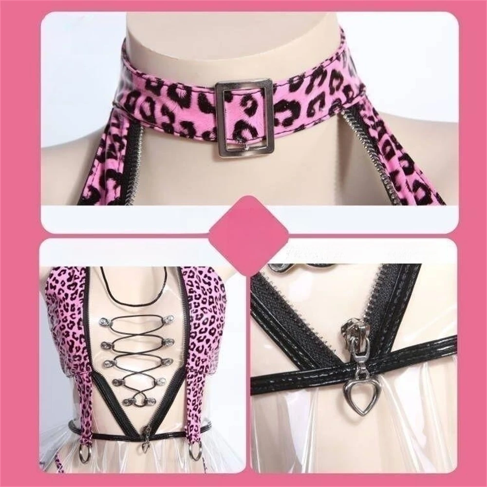 Millennium Leopard Original Design Cosplay Japanese Punk Costume Suits Woman Roleplay Leather Y2K Sexy Cosplay image 3