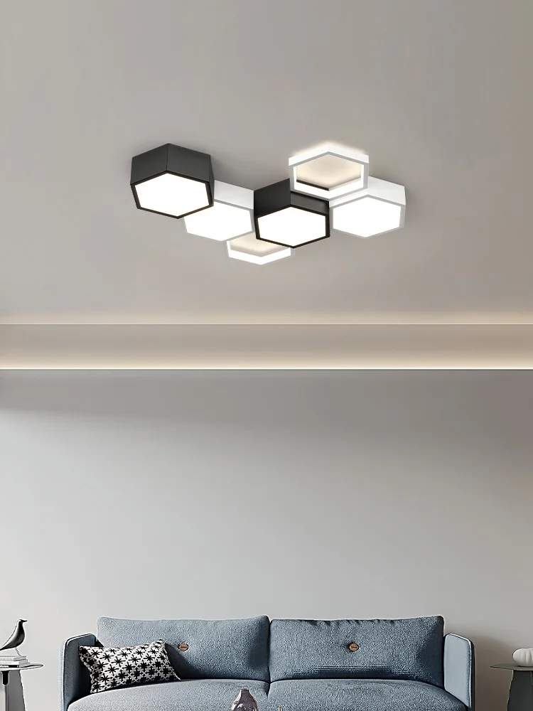 

Living room lamp ceiling lamp simple modern atmosphere minimalist honeycomb lamp creative 2024 new Nordic master bedroom light b