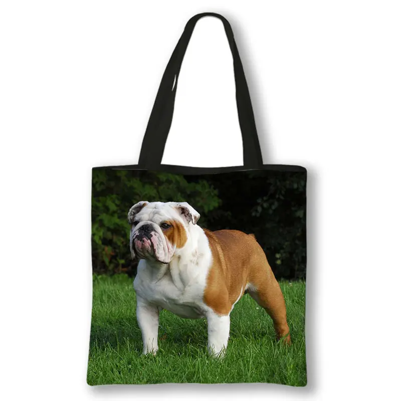 Chihuahua /West Highland White Terrier / British Bulldogs Shoulder Bag Causal Totes Bags Women Handbag Reusable Shopping Bags