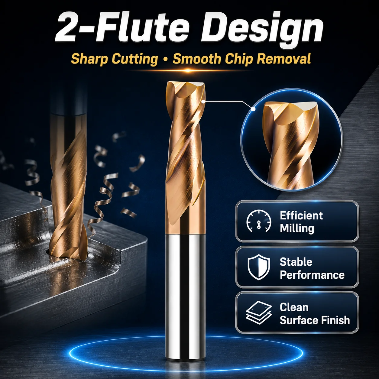 HRC55 2 Flutes Endmills Solid Carbide 0.2-20mm Micro End Mill TiSiN Coated Milling Cutter for Steel Alloy Mold CNC Machining
