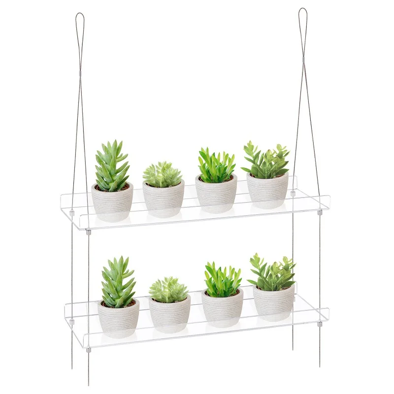 

Transparent acrylic window sill plant rack hanging indoor and outdoor flower succulent display hanger