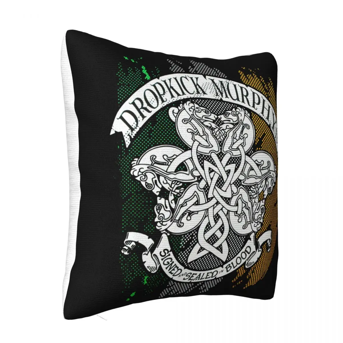 Authentic Dropkick Flag For Men Harajuku Murphys Band Knotwork Flag Punk Rock Atmungsaktives S Pillow Case