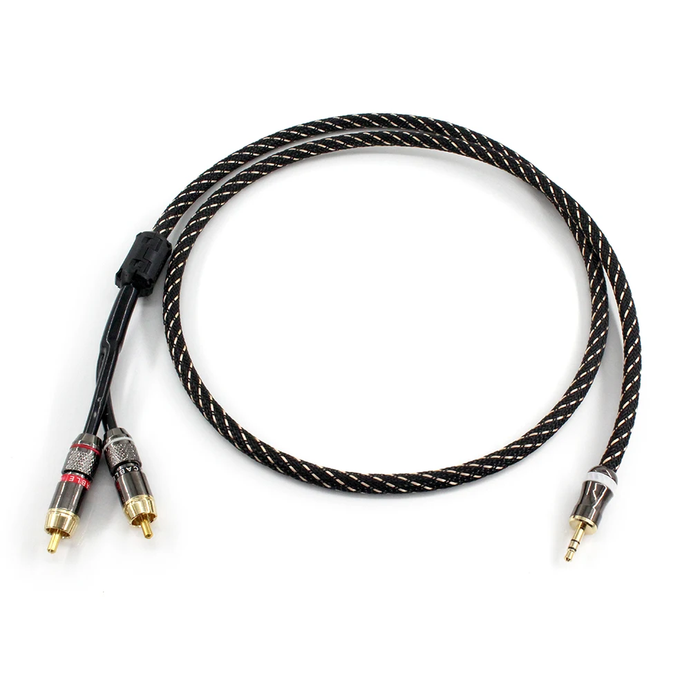 Hifi Canare L-4E6S 3.5mm to 2RCA Audio Auxiliary Adapter Stereo 3.5 mm Splitter Cable AUX RCA Y Cord for Smartphone Speakers image 4