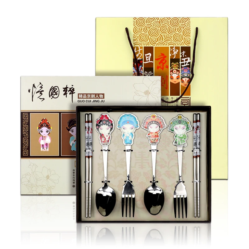 peking-opera-face-mask-tableware-chopsticks-bowl-chinese-style-small-gift-beijing-souvenir