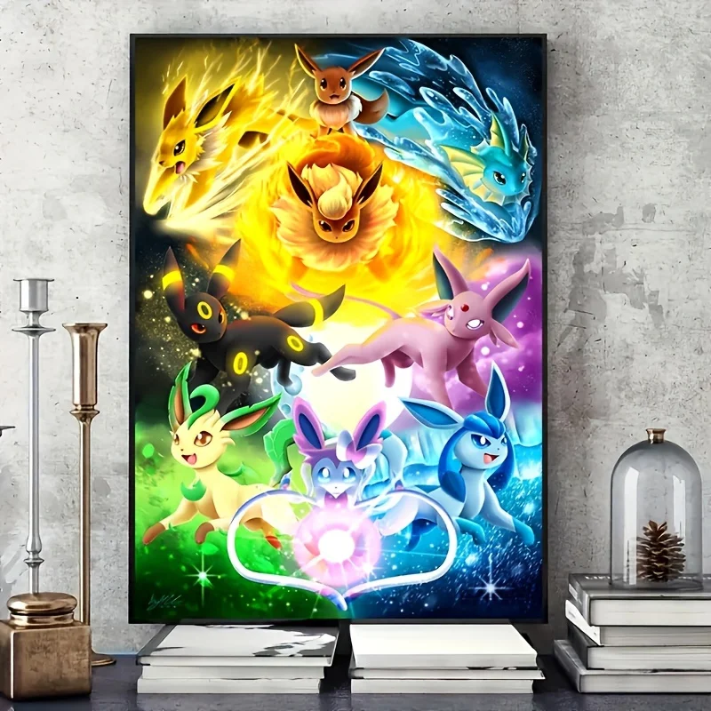 

Cartoon Anime Pokemon Eeveelutions Eevee Poster Wall Art Prints Canvas Painting Wall Decor Living Room Home Decor (No Frame)