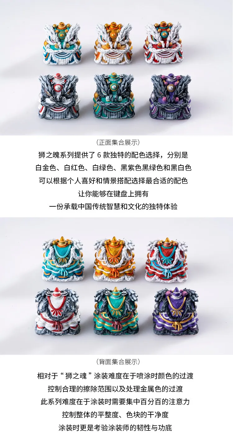 Lion series hand-painted personalized keycaps, mechanical keyboard keycaps