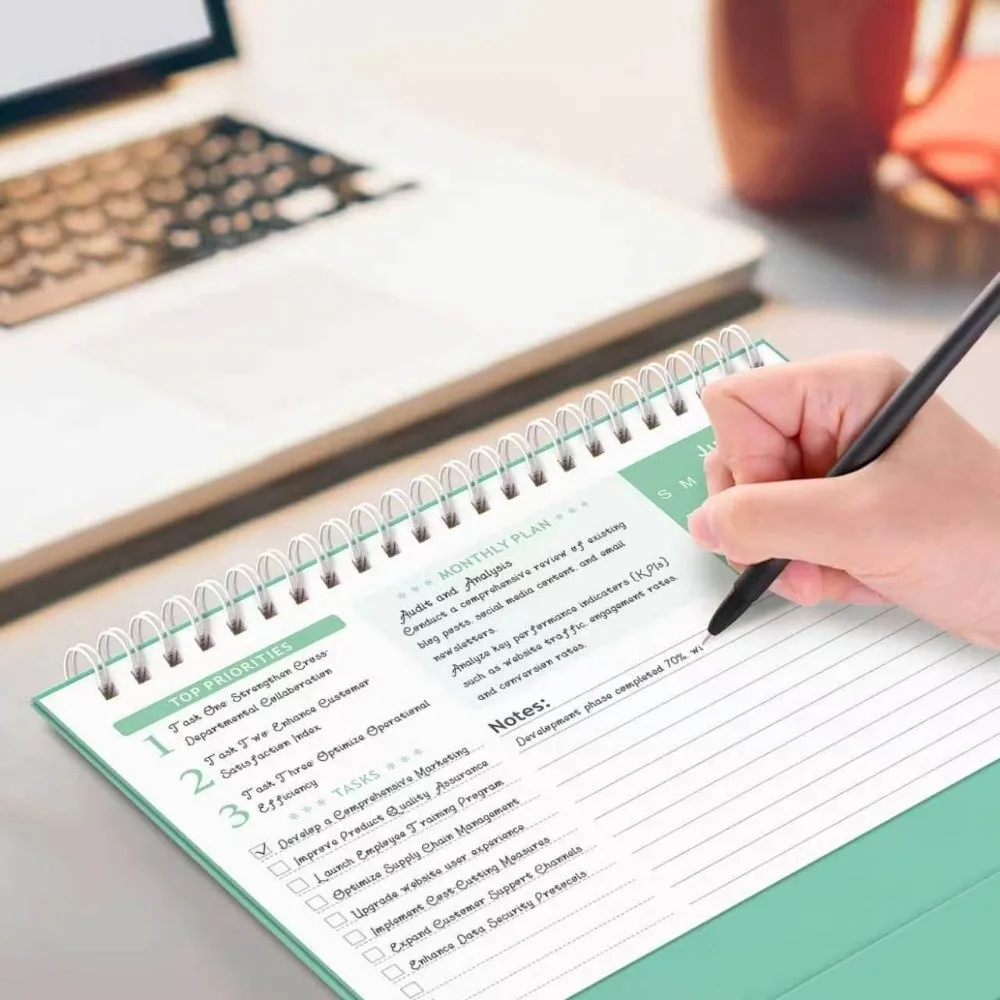 Plant Desk Calendar January 2027-June 2028 Standing Flip 2027 Desktop Planner Small Office Supplies Monthly Agenda Calendar