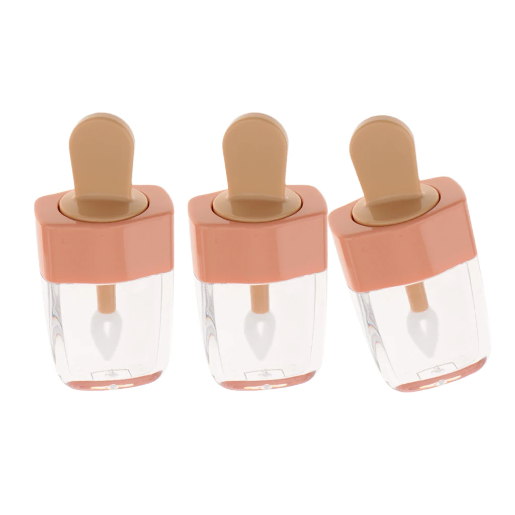 3pcs 5ml Empty Clear Lip Gloss Tube Lip Balm Bottle Container Case DIY Tool