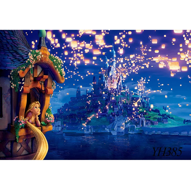 خلفيات للأميرة رابونزيل متشابكة من Disney للبنات خلفيات مخصصة لحفلات أعياد الميلاد وكعك استحمام للأطفال وخلفيات للتصوير