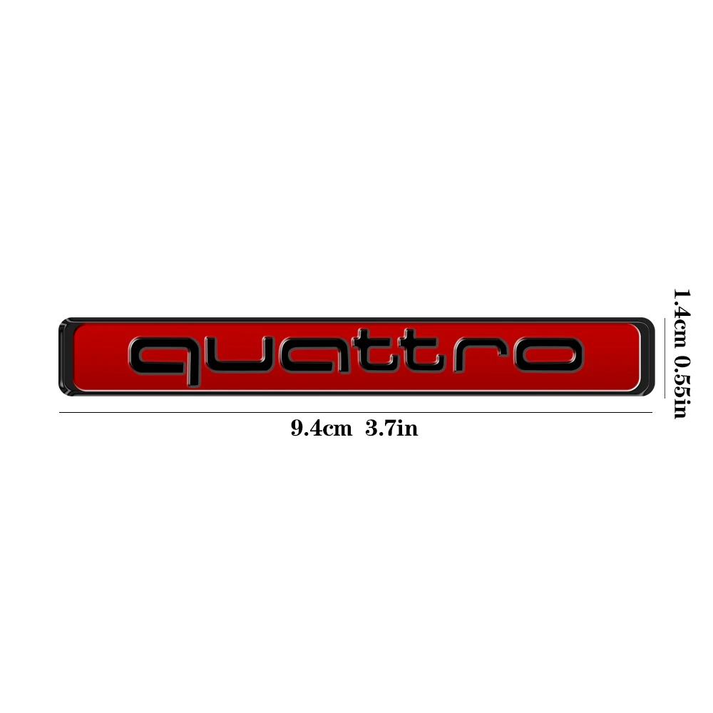 1 Stück 3D ABS Auto QUATTRO Emblem Karosserie Heck Kofferraum Fenster Aufkleber Abzeichen Dekoration Aufkleber Auto-Modifikation Zubehör für Audi Logo