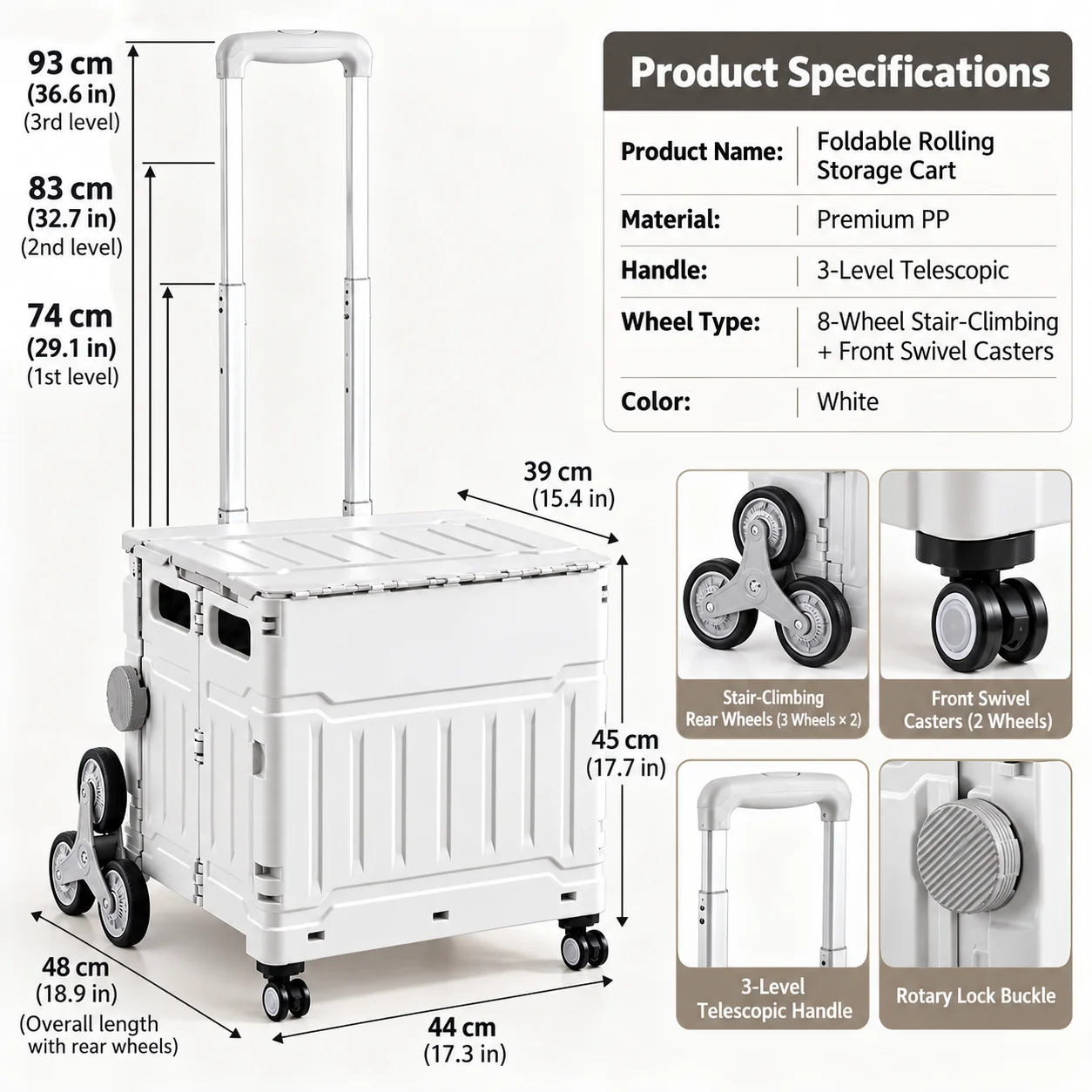 Foldable Shopping Cart Trolley Outdoor Utility Wagon Multifunctional Flatbed Cart Portable Sit On Grocery Pull Cart