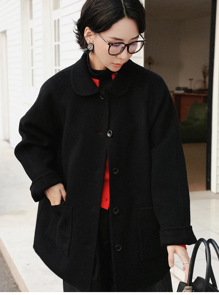 

Двустороннее шерстяное пальто TT для женщин, новая весенняя коллекция, из австралийской шерсти, верхняя одежда, повседневный стиль, корейская версия