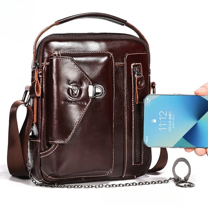 

Мужская повседневная мягкая маленькая сумка через плечо на одно плечо для мобильного телефона IPad в стиле ретро