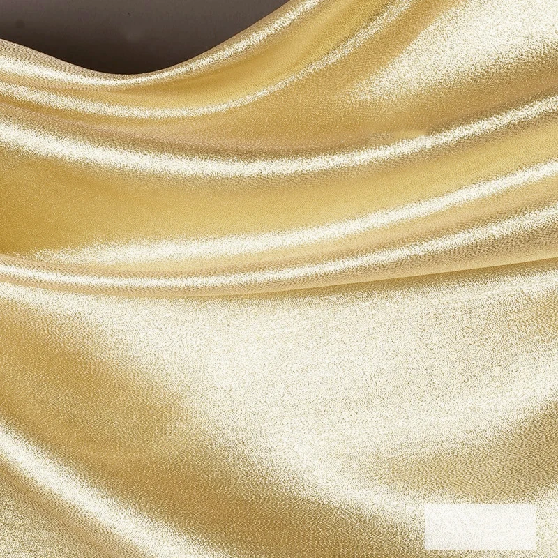 Bright Silk Fabric Gold Silver Light Thin Reflective Wear-resistant Performance Suit Fashion Apparel Sewing Cloth Meters