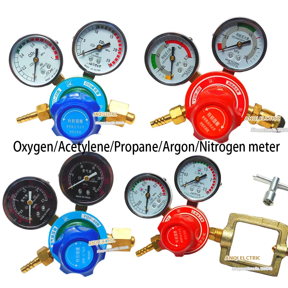 

Copper Oxygen Acetylene Propane Argon Nitrogen meter Reducer Pressure reducing valve Carbon dioxide heating pressure gauge