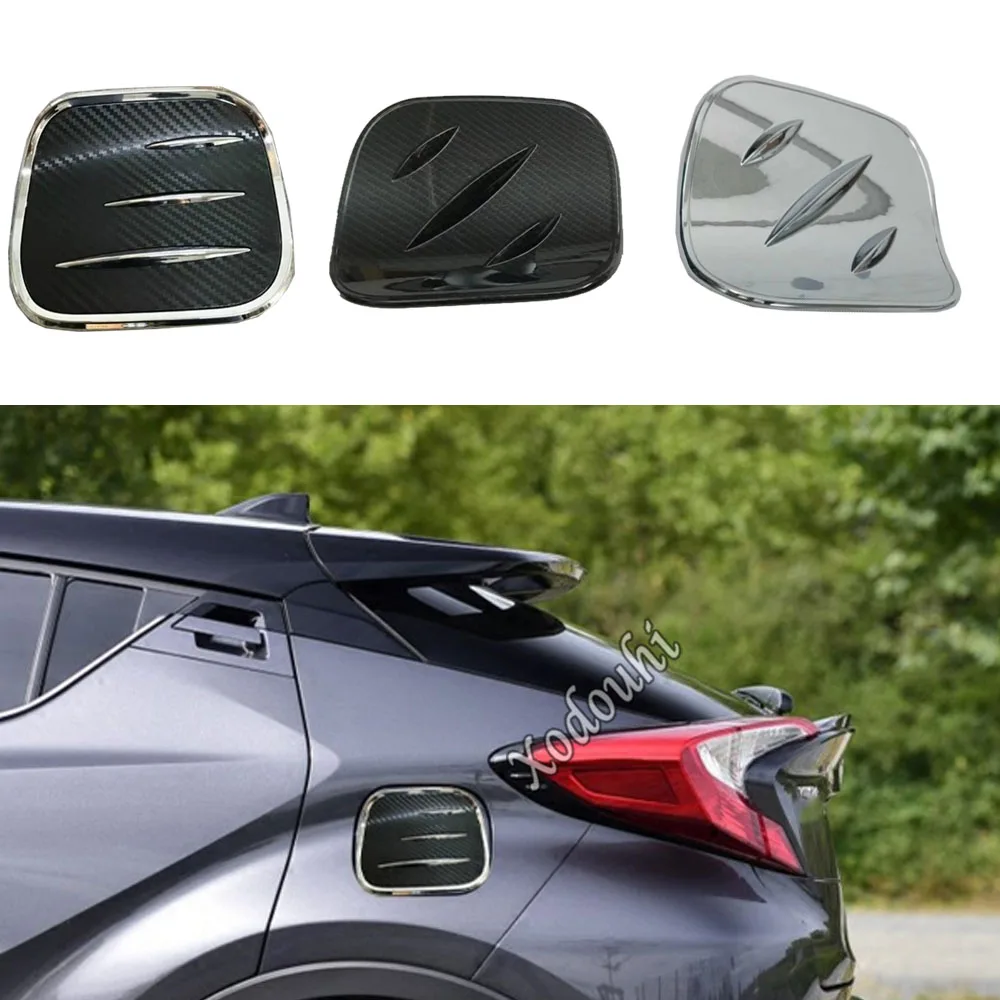 

For Toyota C-HR CHR 2017 2018 2019 2020 2021 Body Gas/Fuel/Oil Tank Cover Cap Sticker ABS Chrome/Carbon Fiber Auto Car Frame