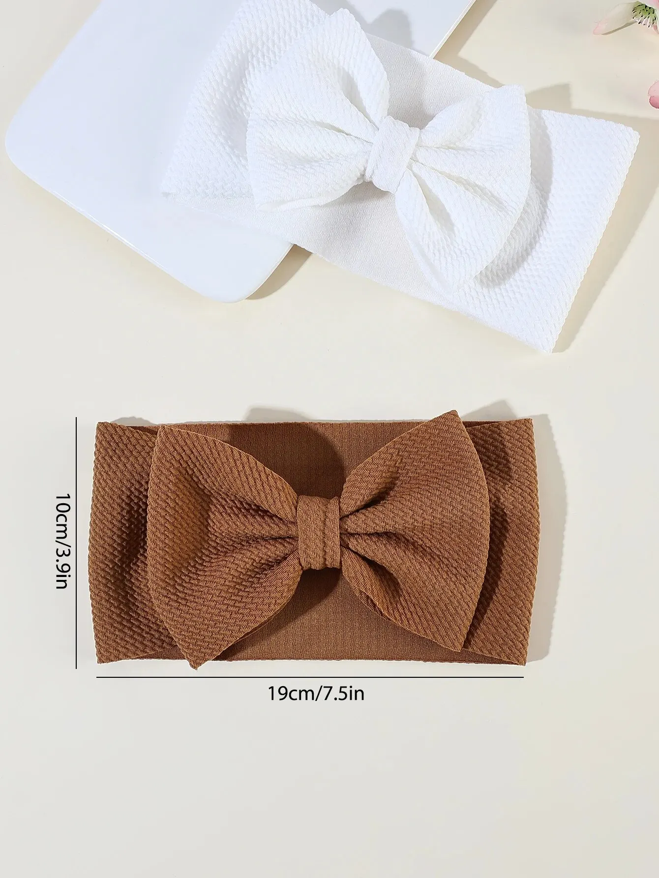 3Pc Set Baby\'s Solid Color Oversized Bow Headbands Cute Bow Decorative Elastic Headbands for Baby Kids Headband Hair Accessories