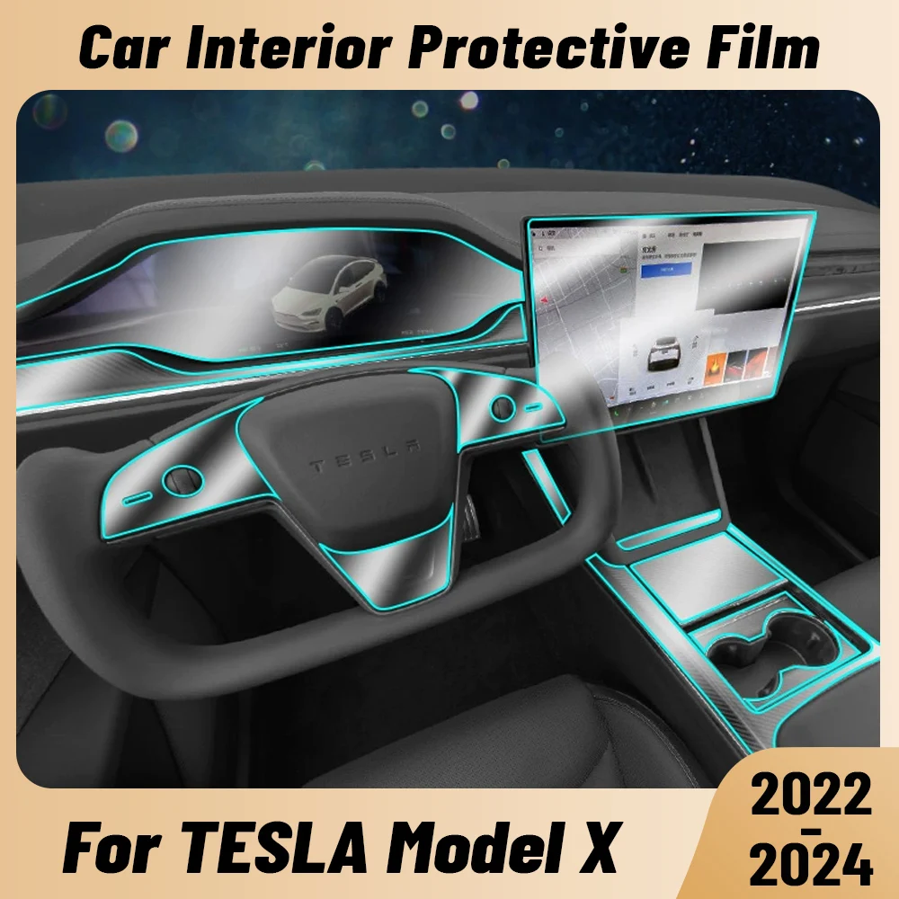 Anti-scratch Car Interior Center Console Media Dashboard Navigation TPU Protector Film For TESLA MODEL X 2022-2024 Sticker