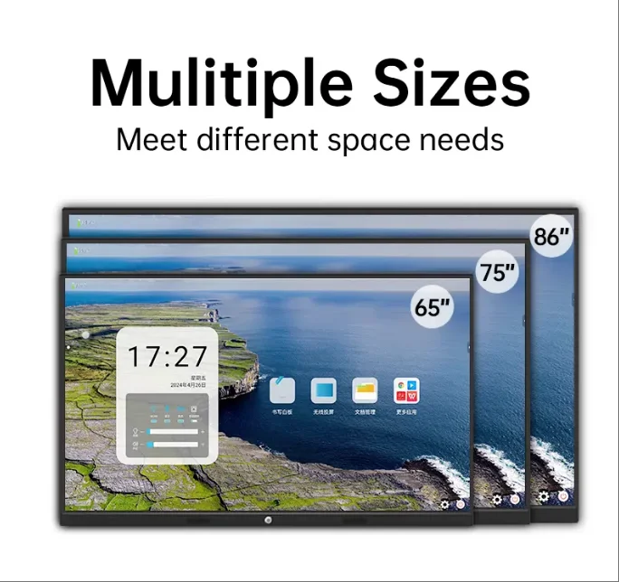 4K HD 75 Inch Touch Screen Electronic Whiteboard Interactive Board Smart Board Prices For Remote Video Conference