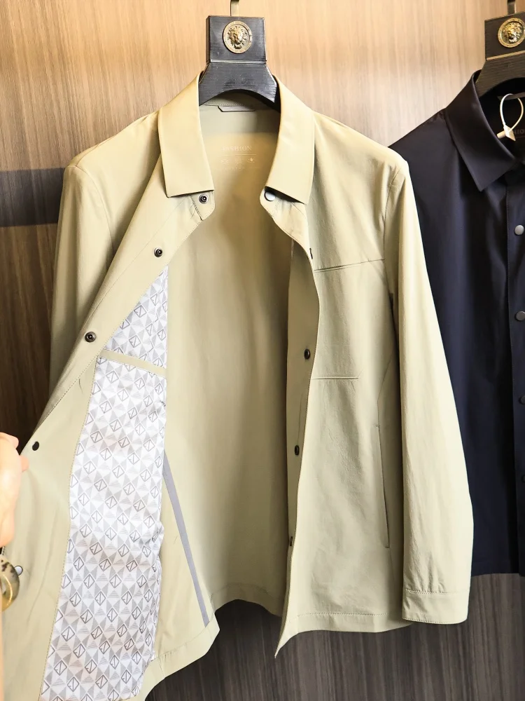 Men's Business Commuter Outdoor Long Sleeve Shirt Full Pressure Glue Seamless Technology Autumn Fashion Urban Style Standard Fit