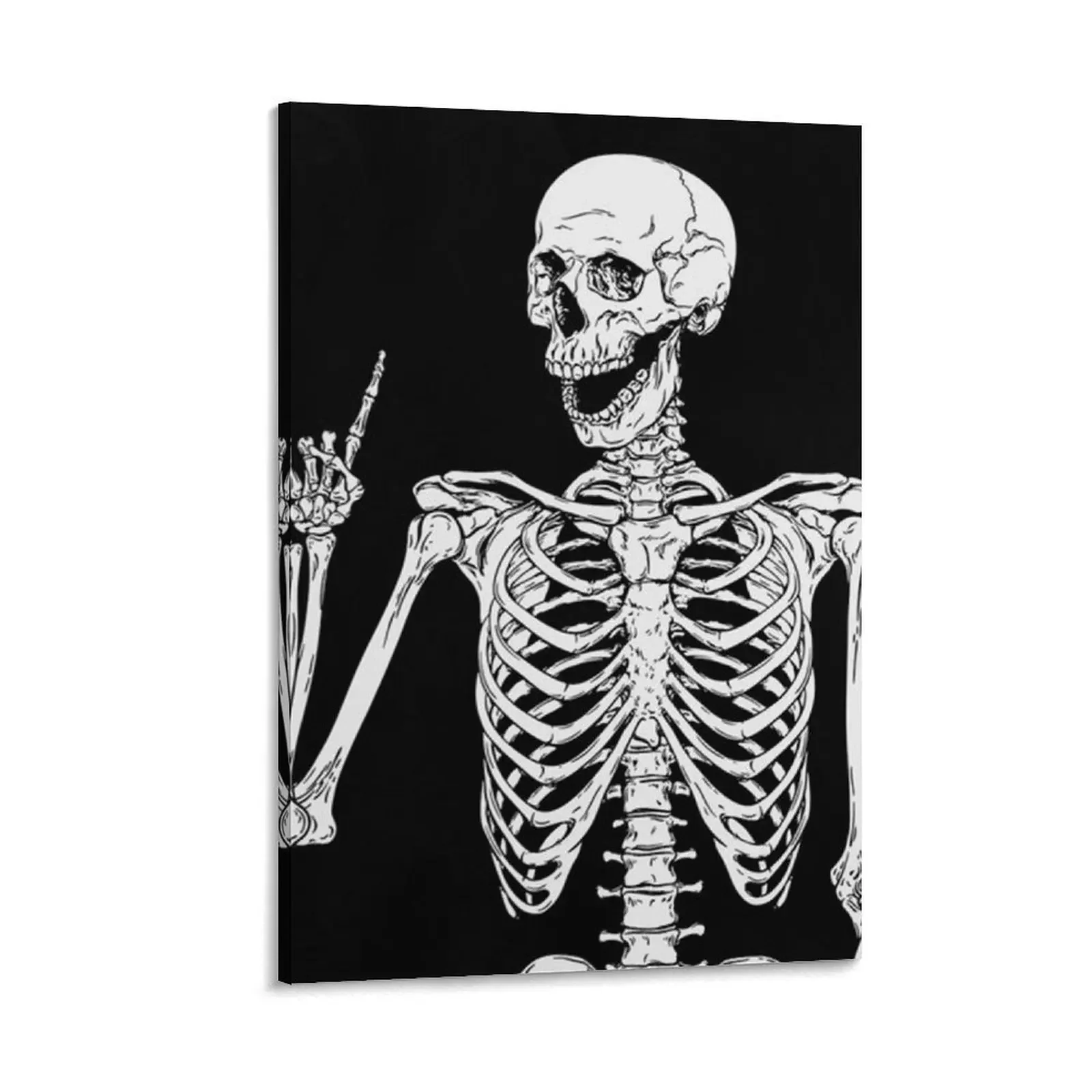 

Rock And Roll Skeleton Canvas Painting anime posters decoration for the room