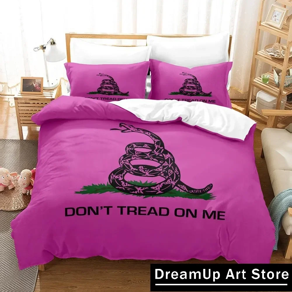 Dont tread on me Bedding Set Single Twin Full Queen King Size Bed Set Adult Kid Bedroom Duvetcover Sets 3D Anime Bed Sheet Set