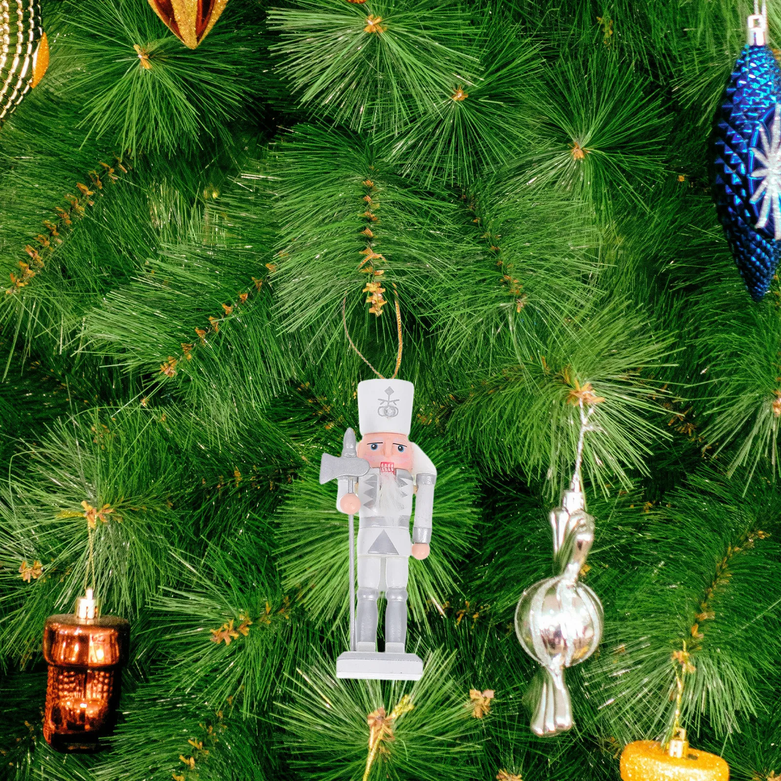 

4Pcs Wooden Nutcracker Christmas Soldier Ornaments Holiday Tabletop Decor Xmas Puppet Figurines Festive Display