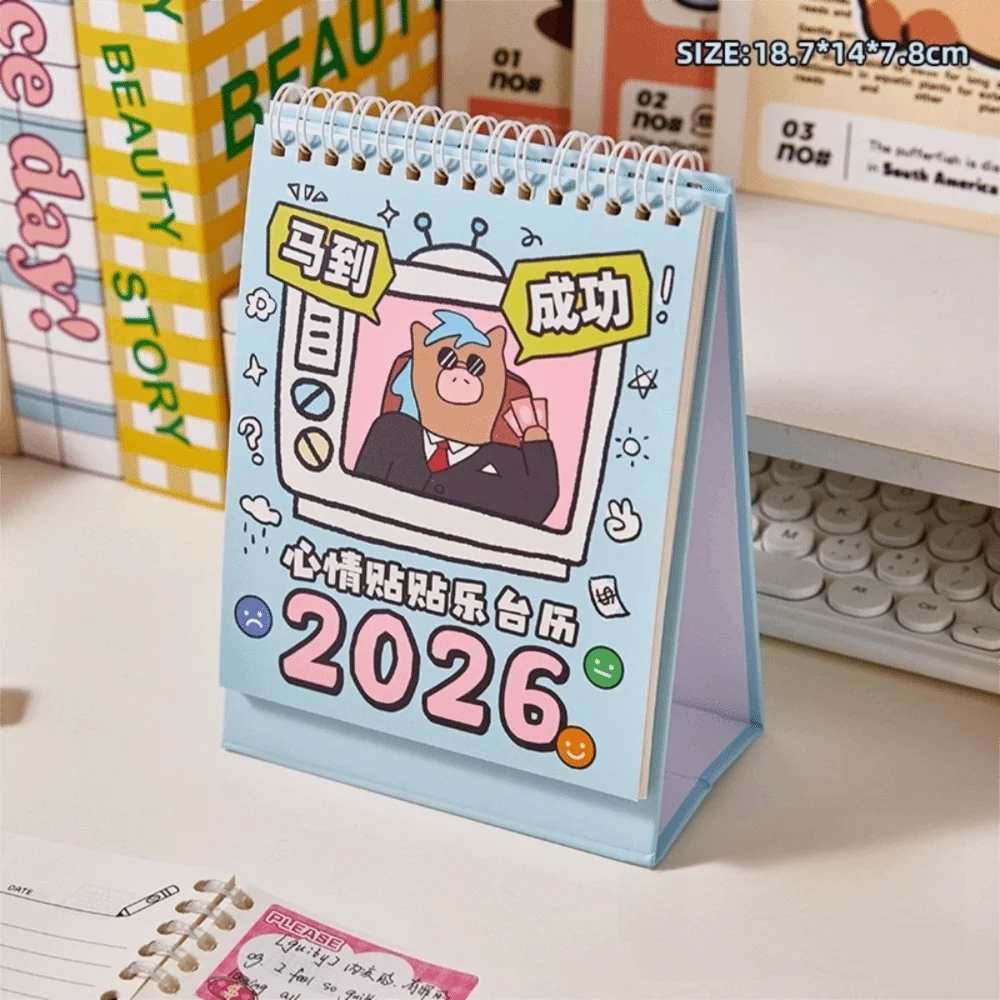 

Cute 2026 Mini Desk Calendar Coil Planner Cartoon Horse Desktop Calendar To Do List Daily Organization 2026 Coil Calendar Office