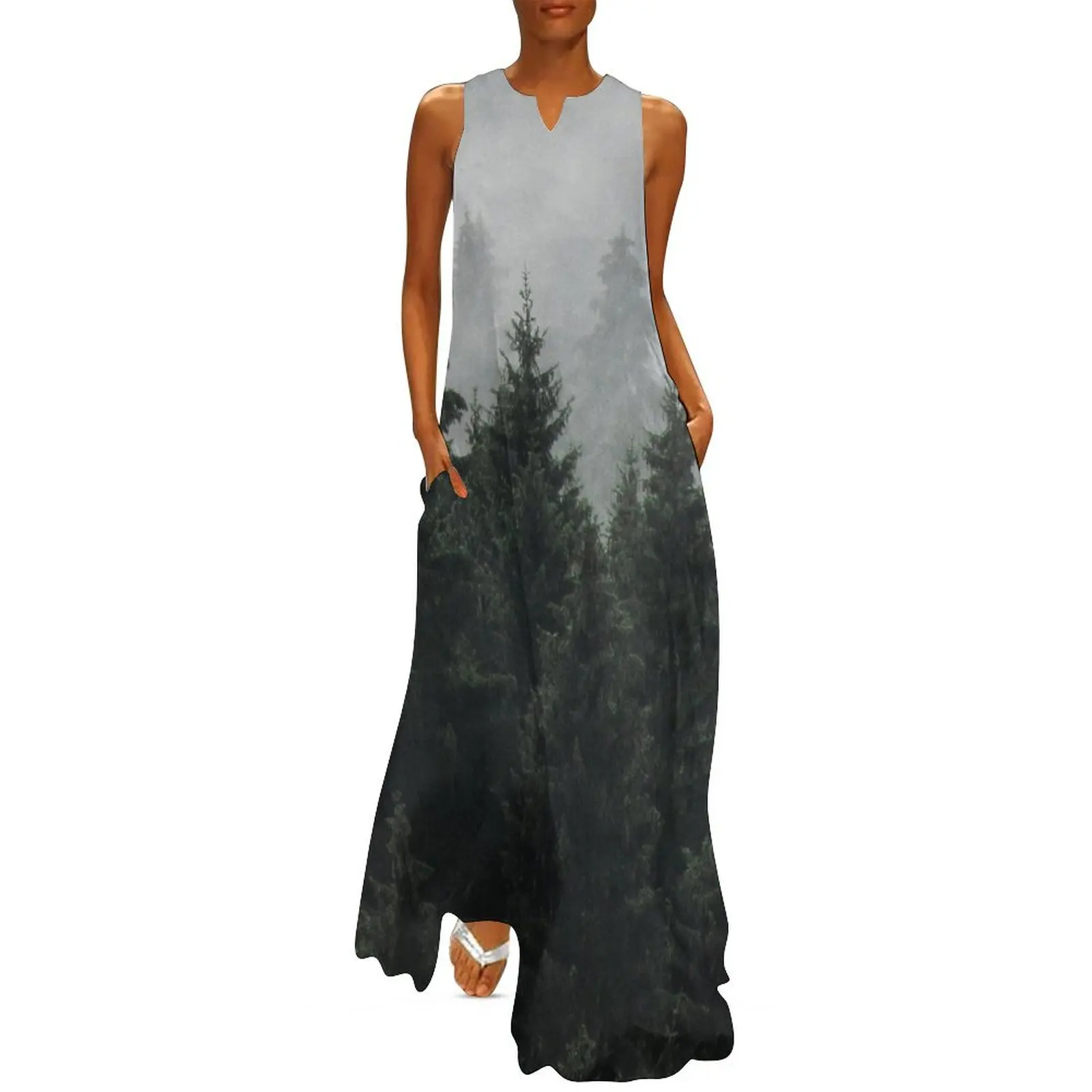 

Waiting For // Misty Foggy Fairytale Forest With Cascadia Trees Covered In Magic Fog Long Dress Bride dresses Dress